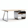 Wood and metal modern desk with storage drawer 150 x 70 x 75cm
