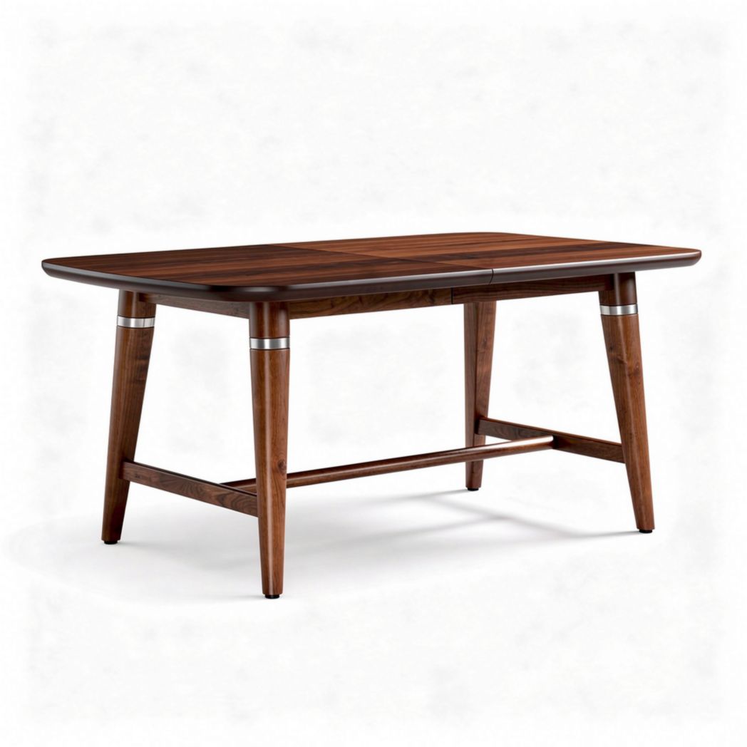 Walnut dining table with modern design and spacious surface 150 x 90 x 75cm
