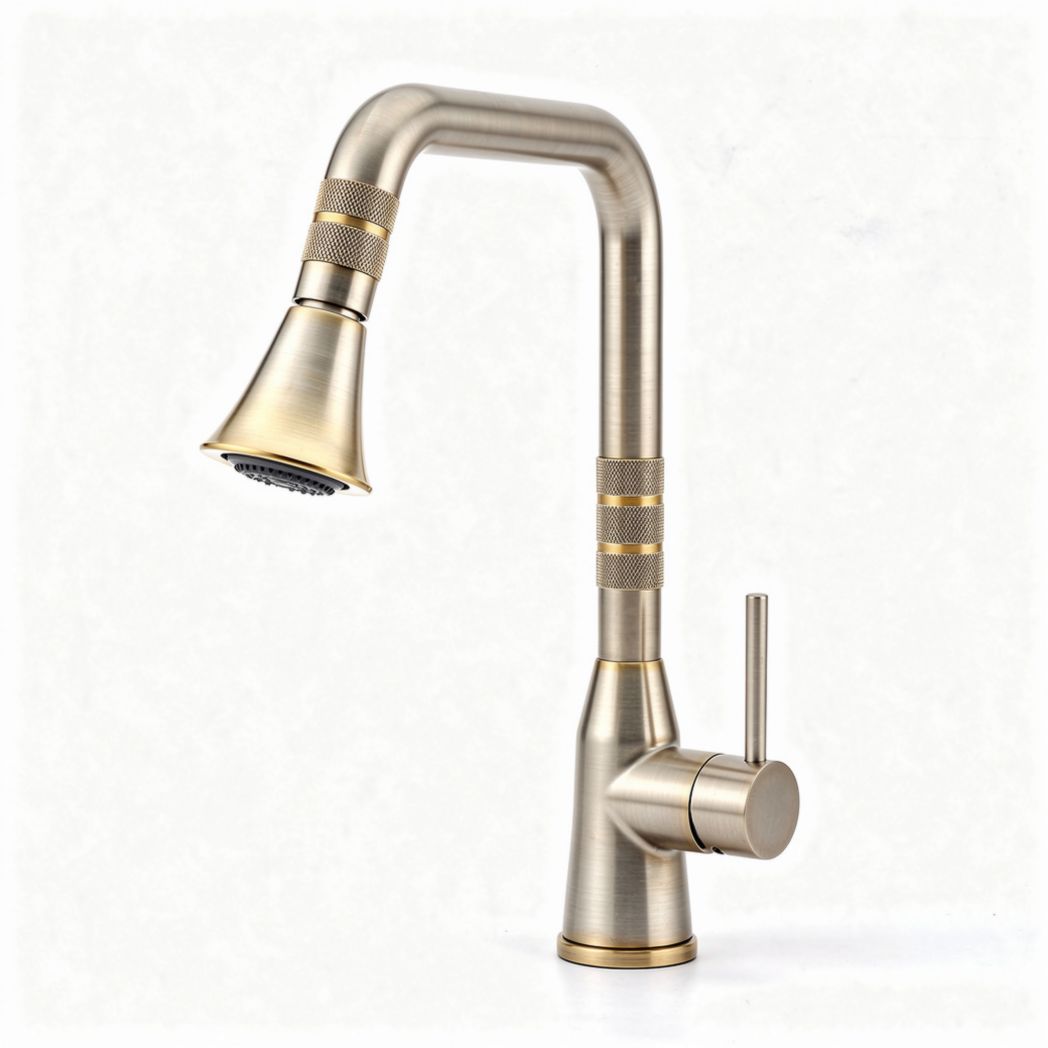 Matte black kitchen faucet with pull-down sprayer and single handle design