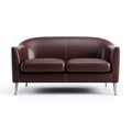 Chesterfield style black leather sofa with wooden legs 150 x 90 x 75cm
