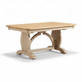 Wooden farmhouse dining table with beige finish 160 x 80 x 75cm